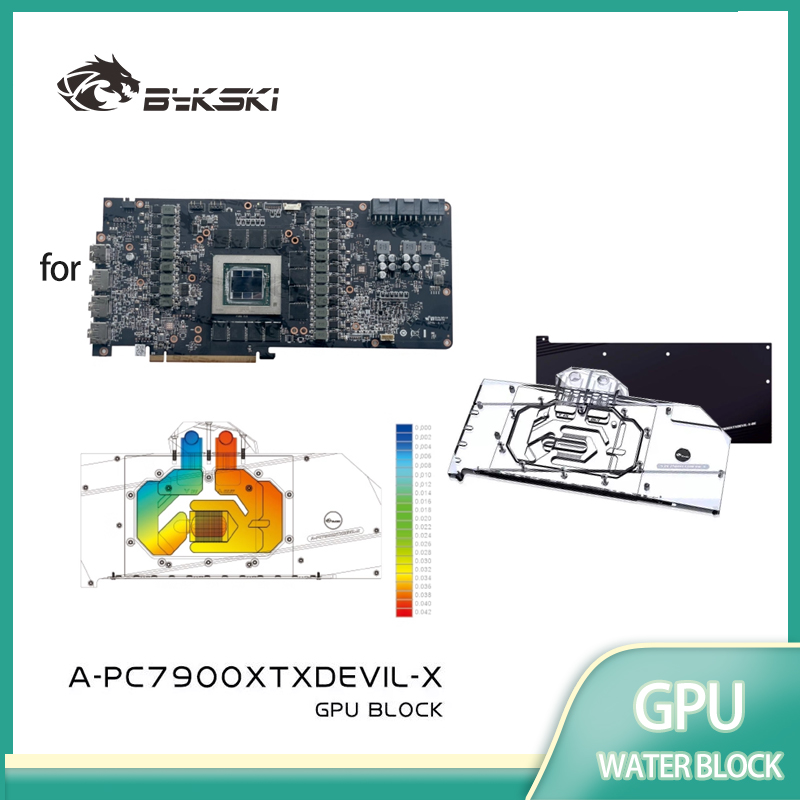 Rx 7900 Xtx 24Gb Video Card - บล็อกน้ำระบายความร้อน GPU Bykski A-PC7900XTXDEVIL-X สำหรับการ์ดจอ PowerColor