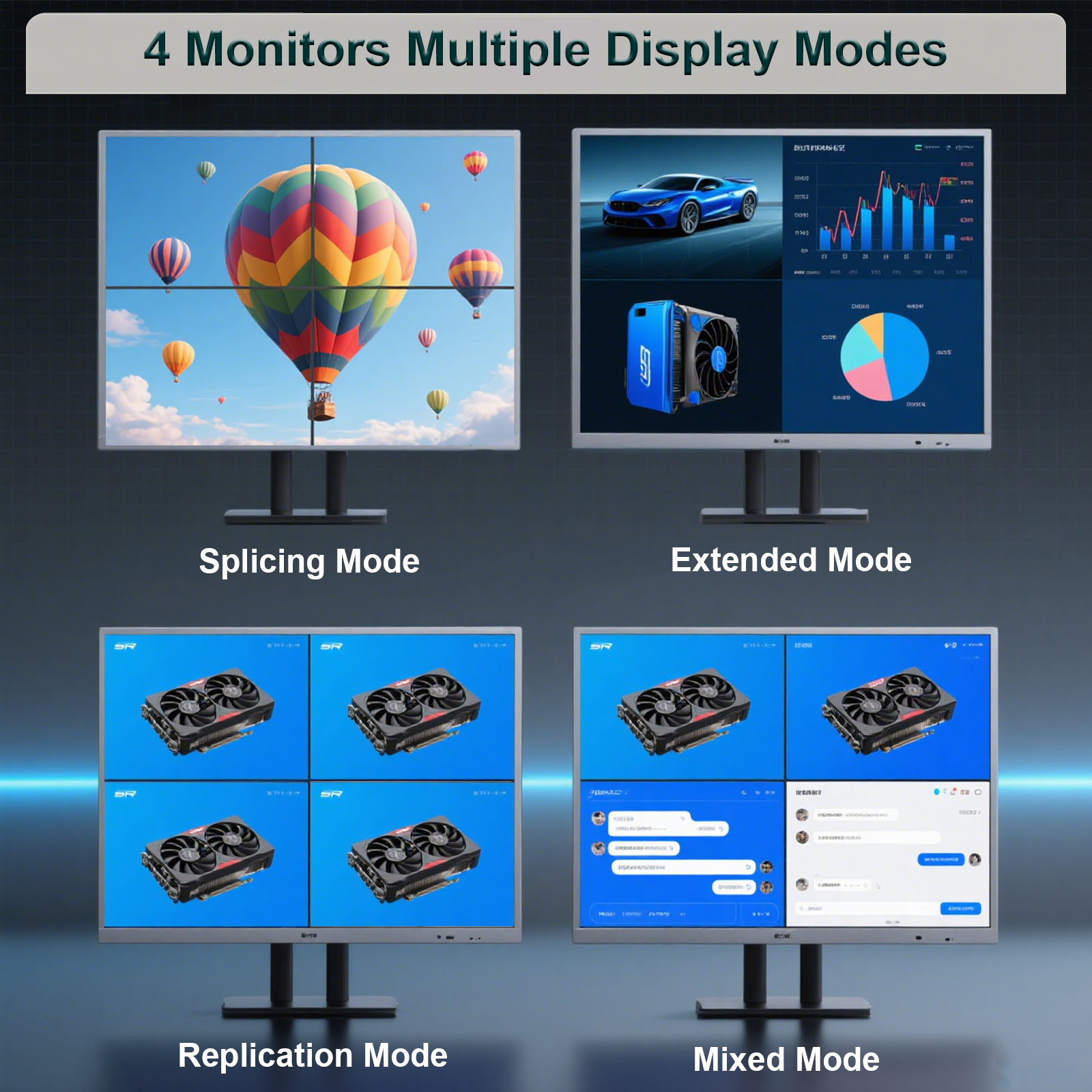 การ์ดจอ SRhonyra GeForce GTX16 - 4 Hdmi Multi Monitor Video Card 4K บทวิจารณ์และราคา