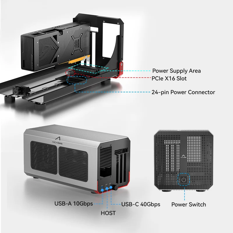 Acasis กล่องเชื่อมต่อ eGPU ควา - Thunderbolt 4 External Gpu Enclosure บทวิจารณ์และราคา