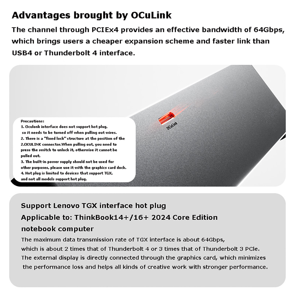 AG02/AG01 ด็อค EGPU พร้อม OCuL - Oculink Egpu Dock Graphics Card บทวิจารณ์และราคา